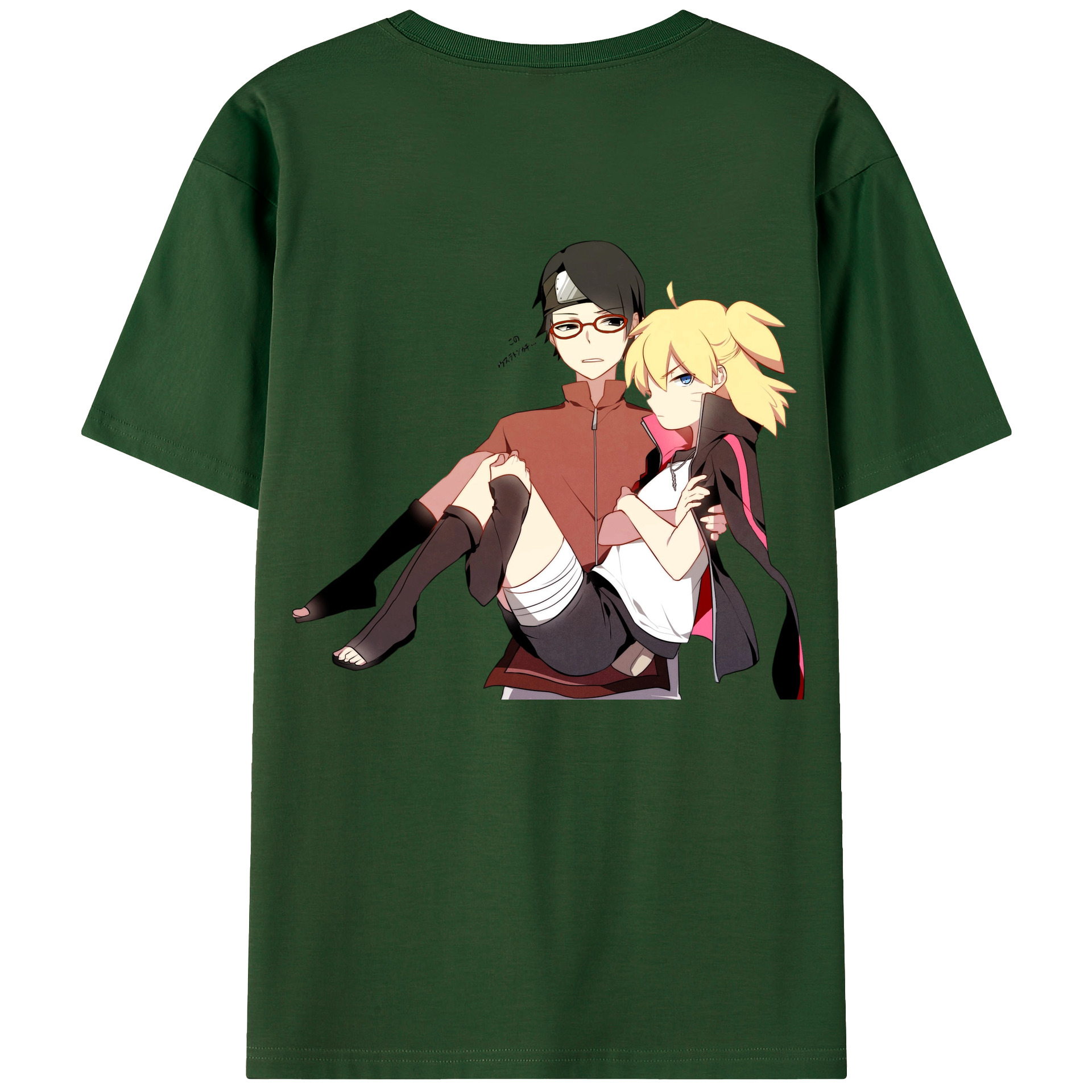 （画像用） NARUTO -ナルト- うちは サラダ Uchiha Sarada 綿100％半袖Tシャツ（背面プリント）